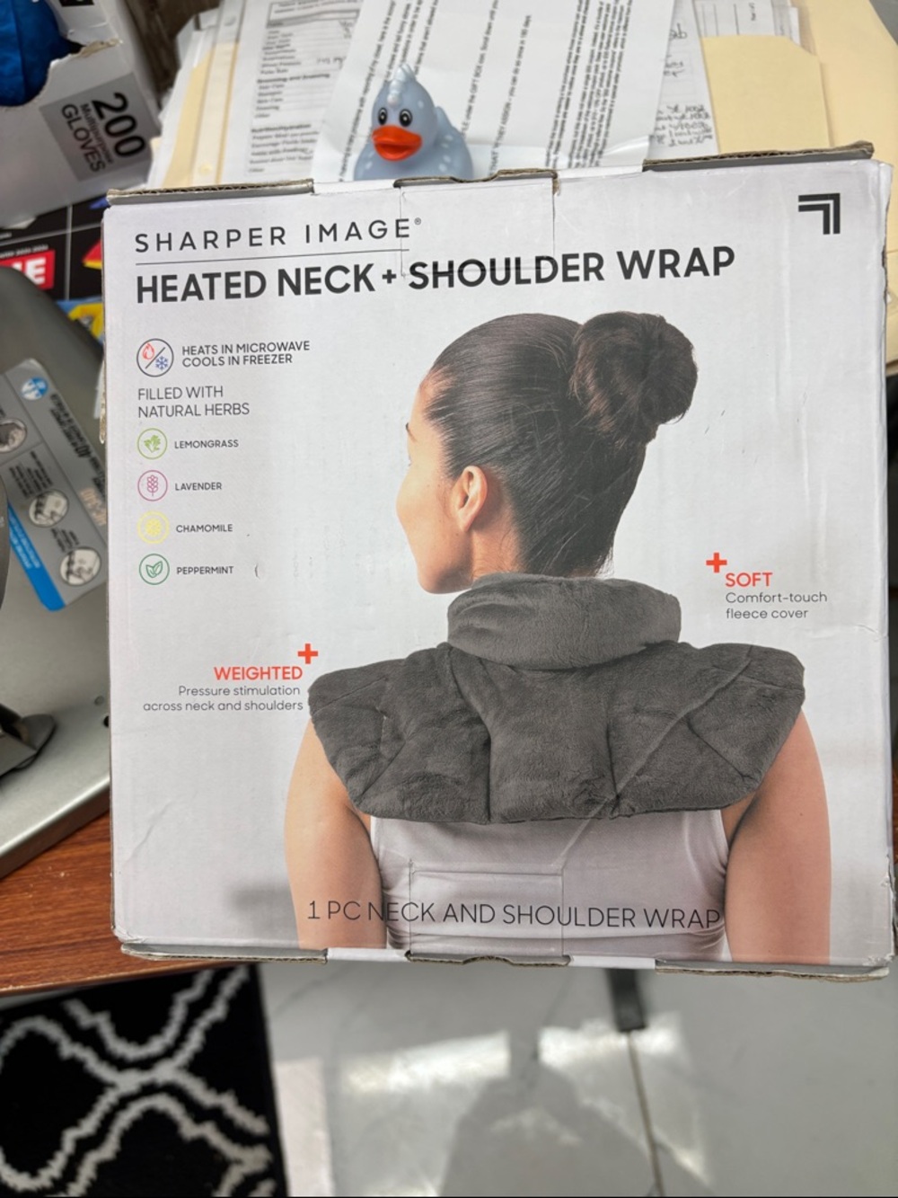 Sharper Image Gray Heated Neck & Shoulder Wrap - weight 2lbs 10oz
